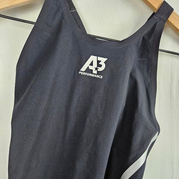 A3 Performance VICI Open Back Tech‎ Suit Swimsuit Women's 26 Black Grey - Flaw - Picture 4 of 9